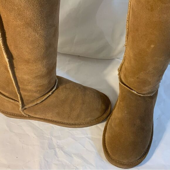 Bjorndal Women Size 8 Mid Calf Boots Sheepskin Lined Leather Tan Fall Winter - Picture 13 of 15